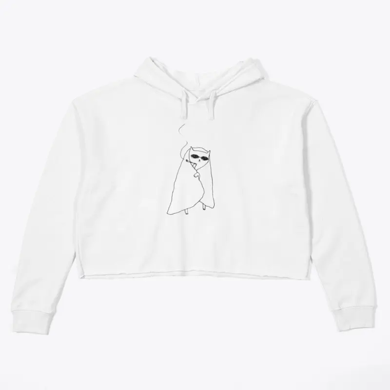 Smoking Catt Crop Hoodie